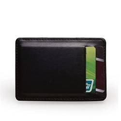 SUICRA Damen Geldbörse New Thin Vertical Men Magic Wallet Small PU Leather Elastic Ribbon Purse Mini Solid ID Card Holder Bank Credit Card Case for Man (Color : Black) von SUICRA