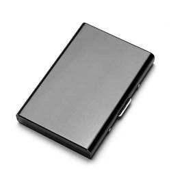 SUICRA Damen Geldbörse Silver Credit Card Holder Black Wallets Metal Holders New Unisex Box Business Creative Multi Purses (Color : Black) von SUICRA