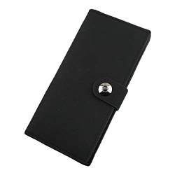 SUICRA Damen Geldbörse Wallet Canvas Card Holder Magnetic Buckle Multifunctional Business Clutch Purse (Color : Black) von SUICRA