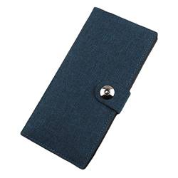 SUICRA Damen Geldbörse Wallet Canvas Card Holder Magnetic Buckle Multifunctional Business Clutch Purse (Color : Blue) von SUICRA