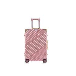 SUICRA Gepäckgurt-Handgepäck Inch Aluminium Frame Suitcase Box Strong Business Trolley Luggage Bag On Wheels (Color : Pink, Size : 26") von SUICRA