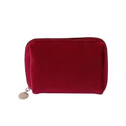 SUICRA Kosmetiktaschen 1 Pc Women Zipper Velvet Make Up Bag Travel Large Cosmetic Bag for Makeup Solid Color Make Up Pouch Necessaries von SUICRA