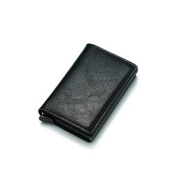 SUICRA Leder-Geldbörse Credit Business Mini Card Wallet Cardholder Men Women Wallet Business Card Holder (Color : Black) von SUICRA