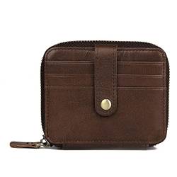 SUICRA Leder-Geldbörse Echtes Leder Retro Karteninhaber Multiple Card Slots Kleine Brieftasche Männer und Frauen Kartenhalter Münzbörse von SUICRA