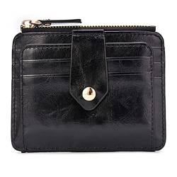 SUICRA Leder-Geldbörse Luxusmänner Slim Brieftaschen Mode Mini Bifold Brieftasche Pu. Kleine Kartenhalter aus Leder Brieftasche Geldbörse 2 Farben (Color : Black) von SUICRA