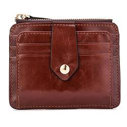 SUICRA Leder-Geldbörse Luxusmänner Slim Brieftaschen Mode Mini Bifold Brieftasche Pu. Kleine Kartenhalter aus Leder Brieftasche Geldbörse 2 Farben (Color : Bruin) von SUICRA