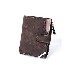 SUICRA Leder-Geldbörse Männer Geldbörsen Kurze horizontale Brieftaschen Dreifache Reißverschluss Business Herren Multifunktionsbretter Geldbörse (Color : Bruin) von SUICRA