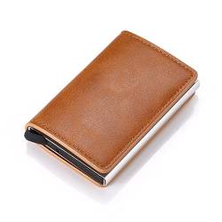 SUICRA Leder-Geldbörse Mann Frauen Smart Brieftasche Visitenkartenhalter Brieftasche Aluminium Metall Credit Business Mini Card Brieftasche von SUICRA