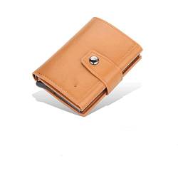 SUICRA Leder-Geldbörse Men Card Wallets Free Name Customized Hasp Small Card Wallets Leather Slim Mini Wallet Qaulity Male Purses (Color : Black) von SUICRA