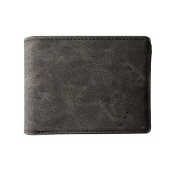 SUICRA Leder-Geldbörse Men Wallet Small Purses Men Thin Wallet with Zipper Coin Bag (Color : Black) von SUICRA