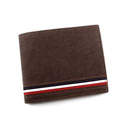 SUICRA Leder-Geldbörse Mode Leder Geldbörse Männer Luxus Slim Münze Geldbörse Business Faltbare Brieftasche Mann Kartenhalter Taschenkupplung Männliche Handtaschen Einkaufstasche (Color : Coffee) von SUICRA