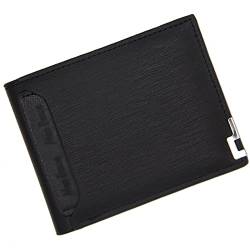SUICRA Leder-Geldbörse Wallet Short Multi-Function Leisure Card Wallet Cardholder Man's Practical Wallet (Color : Black) von SUICRA