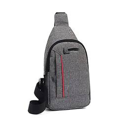 SUICRA Reiserucksäcke Fashion Canvas Chest Pack for Men Women Crossbody Shoulder Bags Messenger Bag Fanny Pack Multifunction Mini Belt Waist Chest Bag (Color : 034-gray) von SUICRA