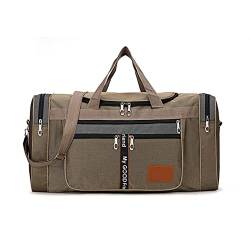 SUICRA Reisetasche Canvas Men Travel Bag Large Capacity Travel Handbags Portable Outdoor Carry Luggage Bags Women Weekend Duffle Bags (Color : Khaki) von SUICRA