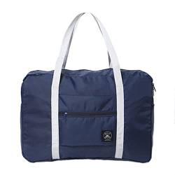 SUICRA Reisetasche Folding Travel Bag Nylon Women Travel Bags Large Capacity Hand Luggage Duffel Set Overnight for Lady Men (Color : Dark Blue) von SUICRA