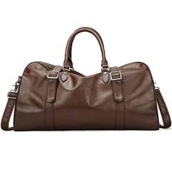 SUICRA Reisetasche Leather Travel Duffel Bags for Men Large Capacity Overnight Weekend Shoulder Bag Soft Leather Handbag von SUICRA