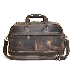 SUICRA Reisetasche Men Leather Travel Bag Real Leather Travel Weekend Bag Large Vintage Leather Luggage Bag von SUICRA