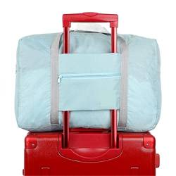 SUICRA Reisetasche Nylon Foldable Travel Bags Unisex Large Capacity Bag Luggage Women Waterproof Handbags Men Travel Bags Clothing Organizer (Color : Blue) von SUICRA