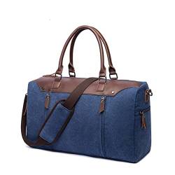 SUICRA Reisetasche Portable Canvas Hand Luggage Big Bag Large Capacity Men Travel Bags Dropshipping Weekend Duffle Travel Bag (Color : Blue) von SUICRA