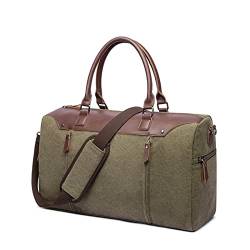 SUICRA Reisetasche Portable Canvas Hand Luggage Big Bag Large Capacity Men Travel Bags Dropshipping Weekend Duffle Travel Bag (Color : Green) von SUICRA