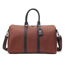 SUICRA Reisetasche Travel Bag Men Leather Handbag Large Capacity Hand Luggage Bag Vintage Laptop Bag Multifunctional Sports Bags von SUICRA