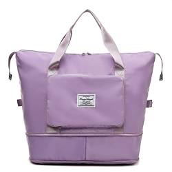 SUICRA Reisetasche Travel Bags Waterproof Tote Travel Luggage Bags for Women Folding Large Capacity Multifunctional Travel Duffle Bags Handbag (Color : Purple) von SUICRA