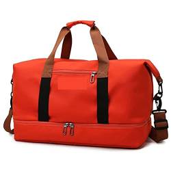 SUICRA Reisetasche Weekend Bag Nylon Travel Bag Men Overnight Duffle Bag Waterproof Cabin Luggage Travel Big Tote Crossbody Gym Bag (Color : Red) von SUICRA