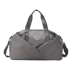 SUICRA Reisetasche Woman Travel Bag Big Capacity Hand Luggage Bag Classic Pure Color Tote Bag Shoulder Cross Body Bag Sport Yoga Weekend Bag (Color : Grijs) von SUICRA