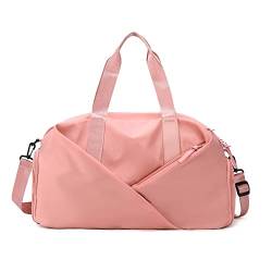 SUICRA Reisetasche Woman Travel Bag Big Capacity Hand Luggage Bag Classic Pure Color Tote Bag Shoulder Cross Body Bag Sport Yoga Weekend Bag (Color : Pink) von SUICRA
