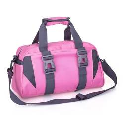 SUICRA Sporttaschen Yoga Fitness Bag Waterproof Nylon Training Shoulder Crossbody Sport Bag for Women Fitness Travel Duffel Clothes Gym Bagsa (Color : Pink) von SUICRA