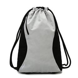 SUICRA Turnbeutel Fitness Yoga Tasche mit Schuhtasche Sport Kordelzug Rucksack Gym Training Aufbewahrung Nylon Handtasche für Männer Frauen (Color : Grijs) von SUICRA