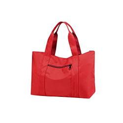 SUICRA Turnbeutel Großkapazität Reise Faltbare Duftsack Outdoor Nylon Reisetasche Messenger Bag Lightweight Yoga Bag Weekend Bag (Color : Red) von SUICRA