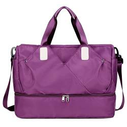 SUICRA Turnbeutel Mädchen weibliches Handgepäck Reise Seesäcke Wochenendtaschen Frauen multifunktionale Sporttaschen (Color : Dark Purple) von SUICRA