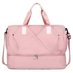 SUICRA Turnbeutel Mädchen weibliches Handgepäck Reise Seesäcke Wochenendtaschen Frauen multifunktionale Sporttaschen (Color : Pink) von SUICRA