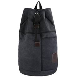 SUICRA Turnbeutel Reiserucksäcke mit großer Kapazität für Männer, Gepäck, Segeltuch, Eimer, Umhängetasche, Mann, Reise, Seesäcke, Männer, Rucksack im Freien (Color : Black) von SUICRA