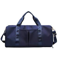 SUICRA Turnbeutel wasserdichte Yoga-Sporttasche Große Reiseschulter Damenhandtaschen Fitnessstudio Fitnesstraining Taschen mit hoher Kapazität und Schuhfach (Color : Blue) von SUICRA