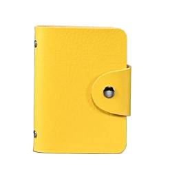 SUICRA Visitenkartenhalter Kartenhalter 24-Bit-Kreditkartenhalter, einfarbiges Kartenetui, Business-ID-Karten-Organizer, tragbar, Männer, Frauen, Geldbörsen (Color : Yellow) von SUICRA