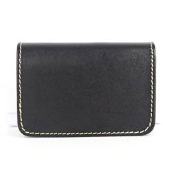 SUICRA Visitenkartenhalter Kartenhalter Visitenkarten-Etui aus echtem Leder, Vintage-Kreditkarten-Geldbörsen, Retro-Mini-Haspen-Geldbörsen, kleine Geldtasche (Color : Black) von SUICRA