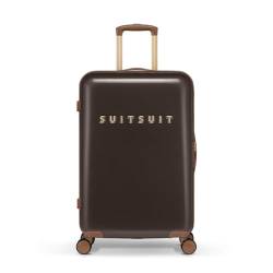 SUITSUIT - Damen Reisekoffer - Fab Seventies Classic Kollektion – Mittelgroßer Dunkelbrauner Trolley (Espresso Black) - 66 cm von SUITSUIT