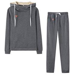 SUIUOI 2PCS Frauen Trainingsanzug Set,Hoodie Jogger Trainingsanzug Set Sweatshirt & Sweatpants Langarm Sweatshirt Loungewear Zip up Hooded Sportsuit+Pants Joggings Anzüge Sportbekleidung von SUIUOI