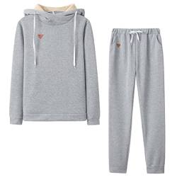 SUIUOI 2PCS Frauen Trainingsanzug Set,Hoodie Jogger Trainingsanzug Set Sweatshirt & Sweatpants Langarm Sweatshirt Loungewear Zip up Hooded Sportsuit+Pants Joggings Anzüge Sportbekleidung von SUIUOI