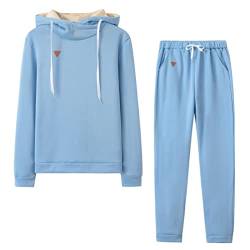 SUIUOI 2PCS Frauen Trainingsanzug Set,Hoodie Jogger Trainingsanzug Set Sweatshirt & Sweatpants Langarm Sweatshirt Loungewear Zip up Hooded Sportsuit+Pants Joggings Anzüge Sportbekleidung von SUIUOI