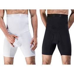SUIUOI 2PCS Herren Body Shaper Boxershorts Figurformende Unterwäsche Unterhose,Bauchweg Shapwear Figurformend mit Bauchweg Effekt Sport Training Funktionsunterwäsche von SUIUOI