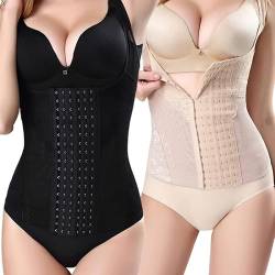 SUIUOI 2PCS Women’s Figure-Shaping Corset,Adjustable Top Body Chest Free Shapewear with Hooks,Under-Bust Corset Shapewear, Figure Shaping Bodysuit, Waist Shaper Tummy Control,Open Bust Bodysuit, von SUIUOI