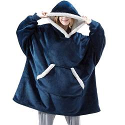 SUIUOI Wearable Hoodie Blanket, Oversized Sherpa Hoodie, Super Soft Warm Comfortable Blanket Sweatshirt Oversized Warm Pullover mit Fleece OneSize Fits All Compatible von SUIUOI