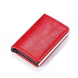 SUKORI Damen Geldbörsen Customized Smart Men Wallet Business Card Holder Wallet Aluminum Metal Case Box Mini Credit Card Wallet Purse (Color : Red) von SUKORI