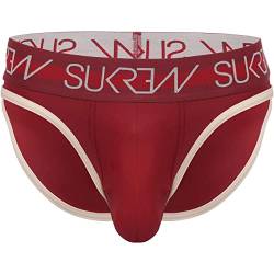 SUKREW - Männer Unterwäsche - Herren Slip - Classic Brief Burgundy/Cream - Rot - 1 x Größe L von SUKREW