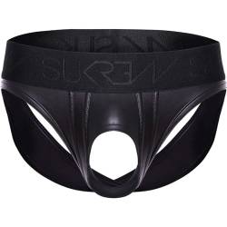 SUKREW - Männer Unterwäsche - Herren Slip - Rubber Look U-Style V-Brief Nightlife Black - Schwarz - 1 x Größe M von SUKREW