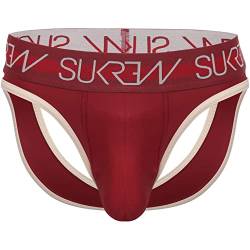 SUKREW - Männer Unterwäsche - Herren String - V-Thong Burgundy/Cream - Rot - 1 x Größe L von SUKREW