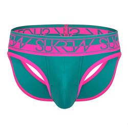 SUKREW - Männer Unterwäsche - Herren String - V-Thong Green/Pink - Grün - 1 x Größe M von SUKREW